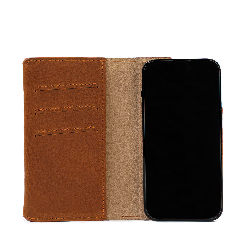 Leather Folio Case Wallet for iPhone 16 Series with MagSafe - The Minimalist 1.0