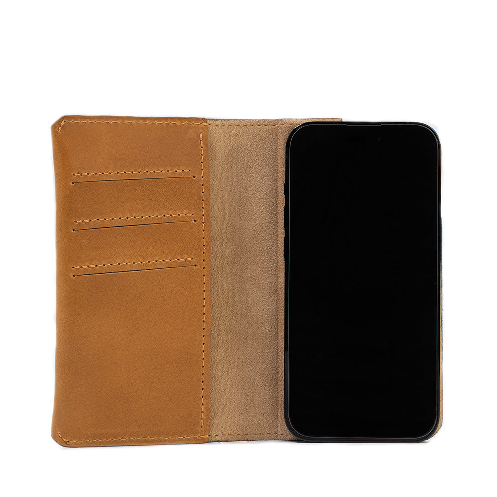 Leather Folio Case Wallet for iPhone 16 Series with MagSafe - The Minimalist 1.0