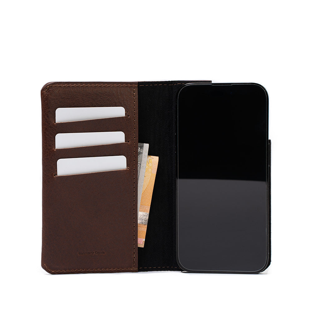 Leather Folio Case Wallet for iPhone 16 Series with MagSafe - The Minimalist 1.0
