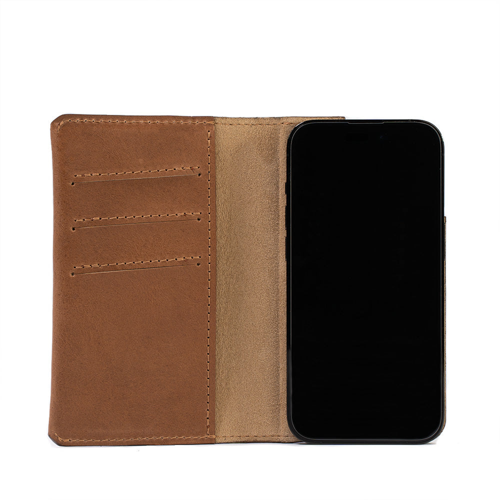 Leather Folio Case Wallet for iPhone 16 Series with MagSafe - The Minimalist 1.0